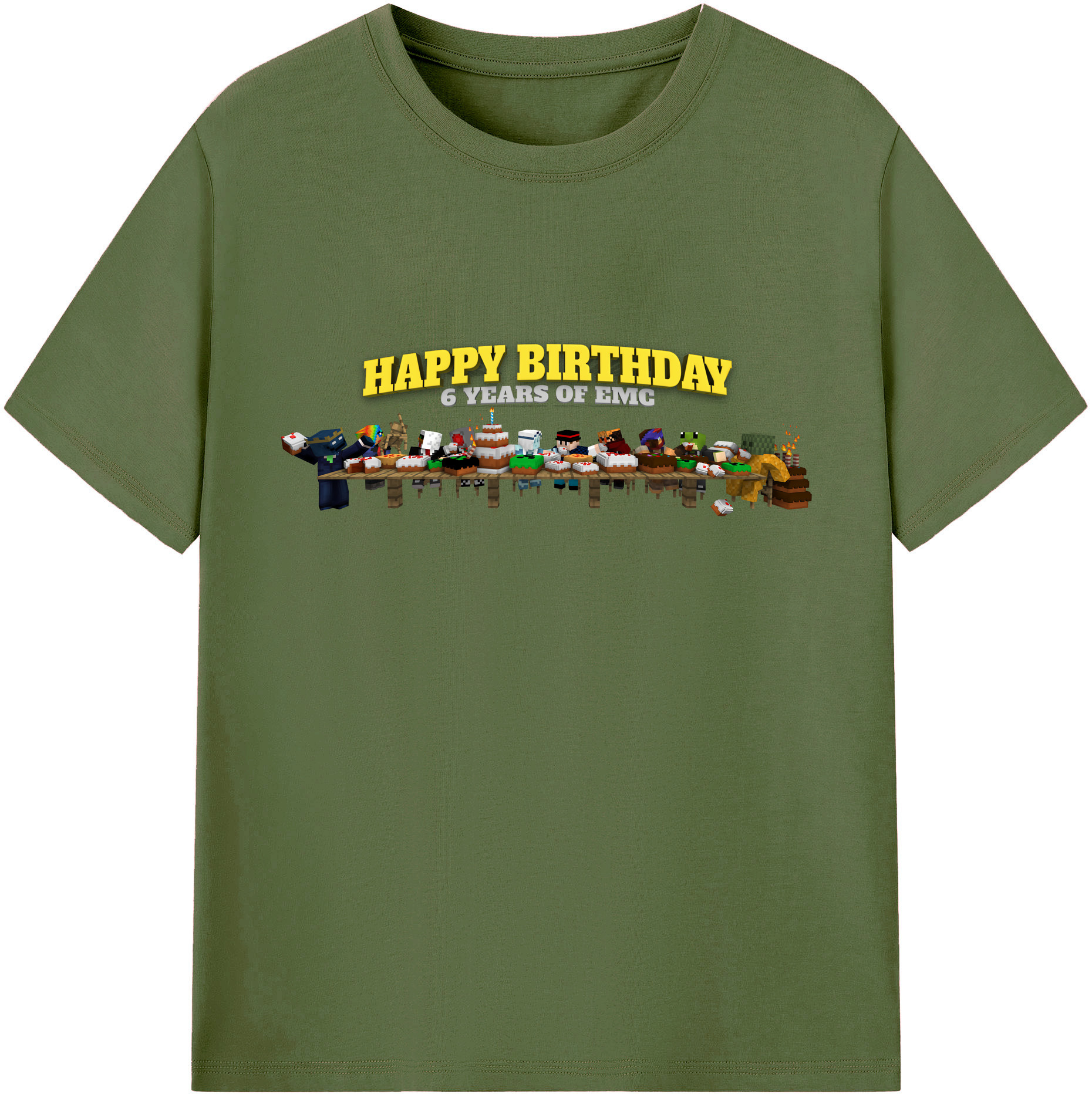 （画像用） マインクラフト ブロックの世界 Minecraft MC Block world 綿100％半袖Tシャツ（フロントプリント）